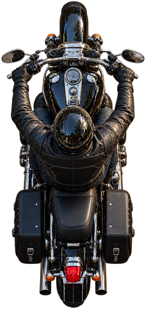 Motorcycle viewed from above
